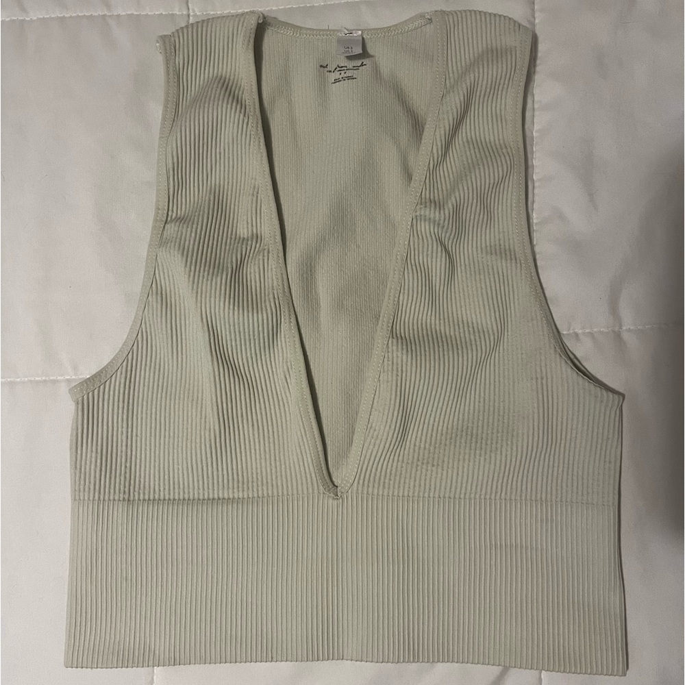 urban outfitters out from under hailey seamless plunge bra top light green
